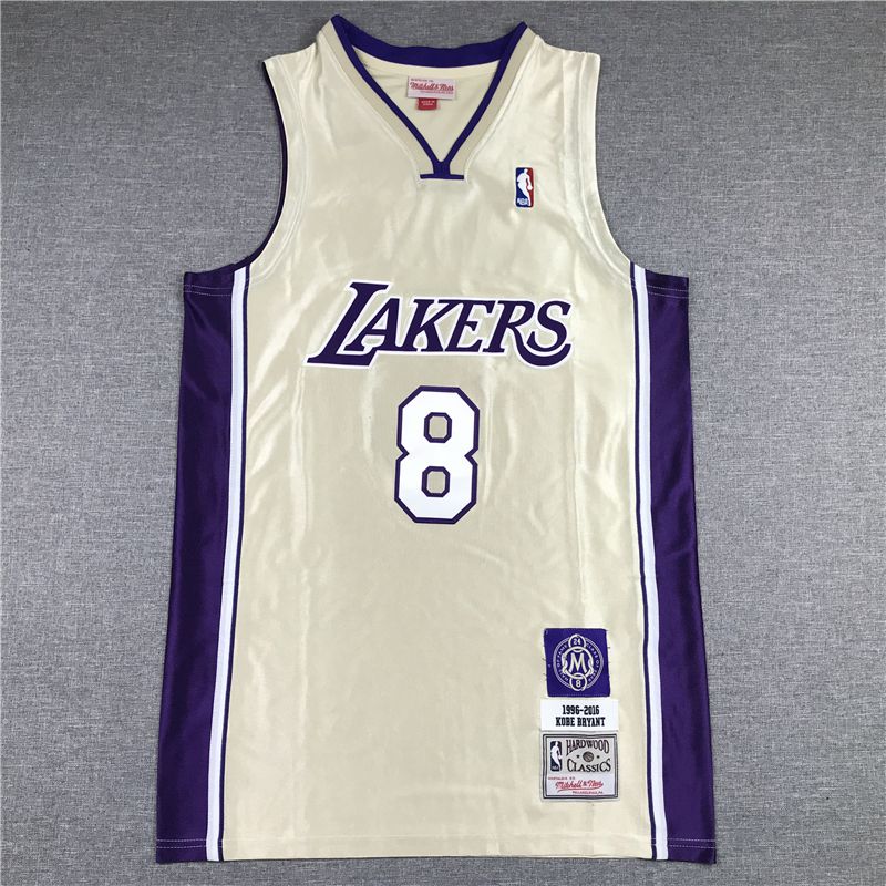 Men Los Angeles Lakers 8 Bryant golden Hall of fame NBA Jersey